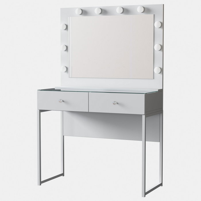 Hanah Home Mesa de Maquillaje con 10 focos, Blanca Hanah Home Mesa de Maquillaje con 10 focos, Blanca